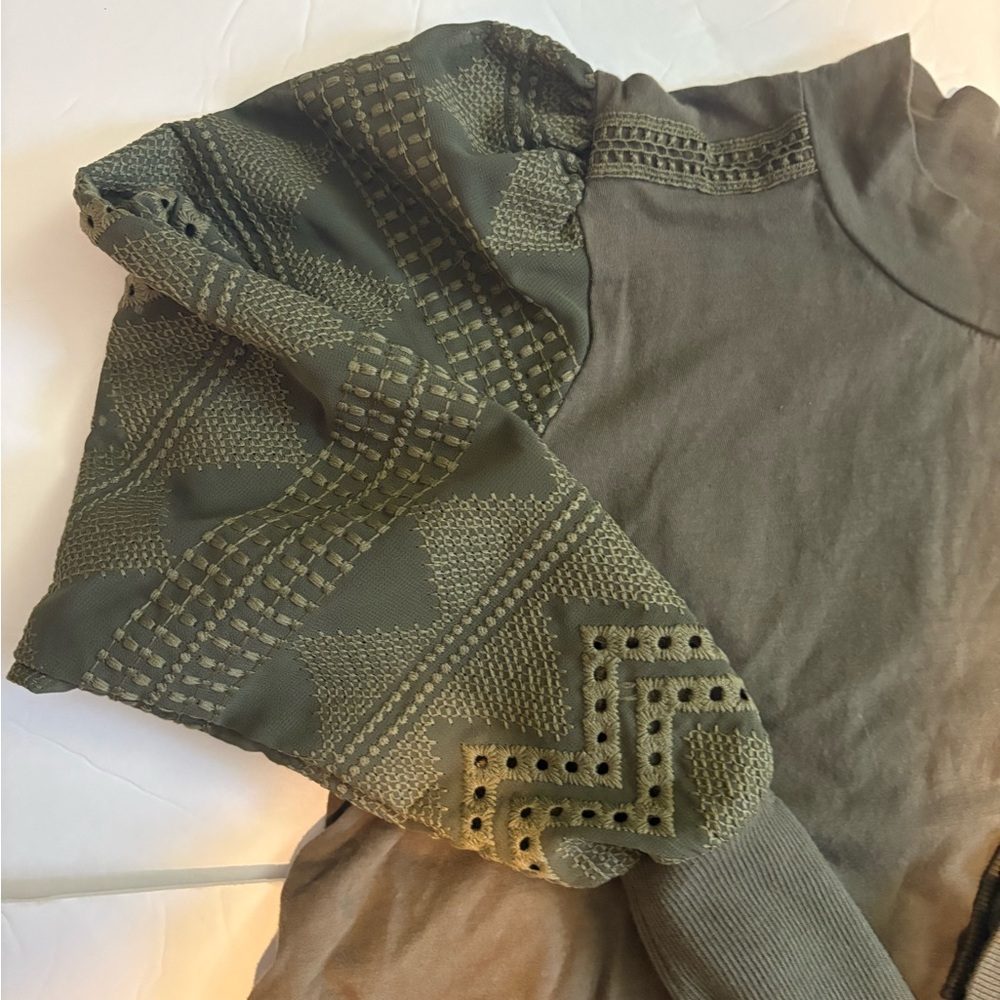 Anthropologie Olive Long Sleeve Top